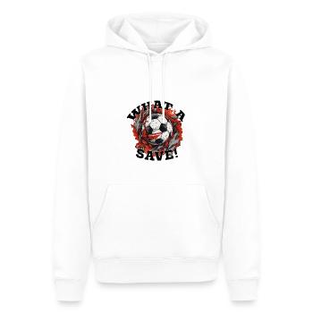 Balle de football - Quelle sauvegarde! - Sweat à capuche Premium bio Homme - blanc - Devant - Nico (187cm)