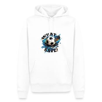 Fußball ball - What a Save! - Männer Premium Bio Hoodie - Weiß - Vorne - Nico (187cm)