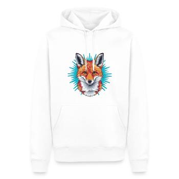 Fuchs - Illustration - Männer Premium Bio Hoodie - Weiß - Vorne - Nico (187cm)