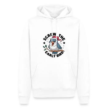 The early bird can take me - Men’s Premium Organic Hoodie - white - Front - Nico (187cm)