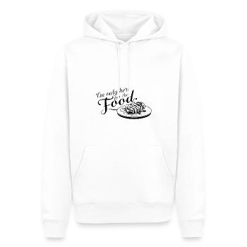 Je ne suis ici que pour la nourriture. - Sweat à capuche Premium bio Homme - blanc - Devant - Nico (187cm)