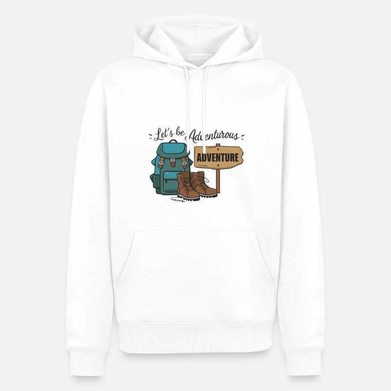 Lass uns abenteuerlich sein. - Männer Premium Bio Hoodie - Weiß