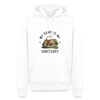 Ma maison est mon refuge. - Sweat à capuche Premium bio Homme - blanc - Devant - Nico (187cm)