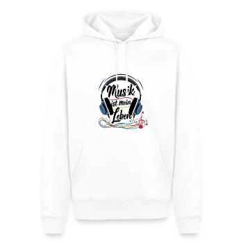 La musique, c’est ma vie - Sweat à capuche Premium bio Homme - blanc - Devant - Nico (187cm)