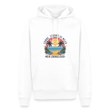Sun, beach and sea - my elixir of life - Men’s Premium Organic Hoodie - white - Front - Nico (187cm)