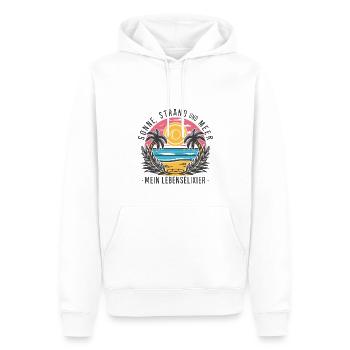 Sun, beach and sea - my elixir of life - Men’s Premium Organic Hoodie - white - Front - Nico (187cm)