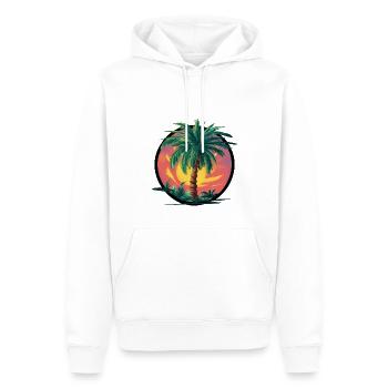Tropische Palme bei Sonnenuntergang – Urlaubsmotiv - Männer Premium Bio Hoodie - Weiß - Vorne - Nico (187cm)
