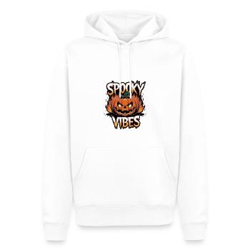 Spooky Jack-o'-lantern – Spooky Vibes - Sweat à capuche Premium bio Homme - blanc - Devant - Nico (187cm)