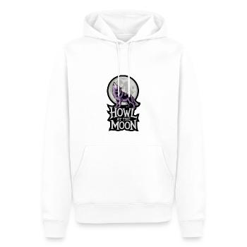 Pleine Lune – Hurlement à la Lune - Sweat à capuche Premium bio Homme - blanc - Devant - Nico (187cm)