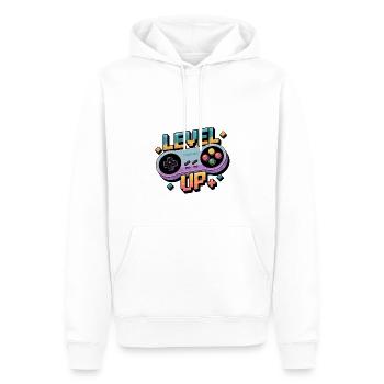 Level Up – Gaming Controller - Männer Premium Bio Hoodie - Weiß - Vorne - Nico (187cm)