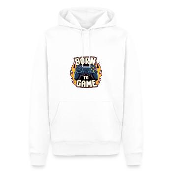 Born to Game – Gaming Controller - Männer Premium Bio Hoodie - Weiß - Vorne - Nico (187cm)