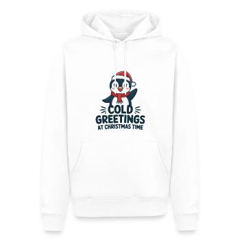 Salutations sympas au moment de Noël – Penguin - Sweat à capuche Premium bio Homme - blanc - Devant - Nico (187cm)