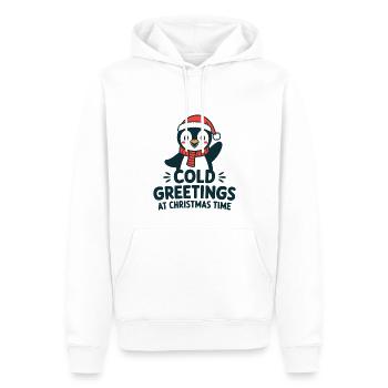 Salutations sympas au moment de Noël – Penguin - Sweat à capuche Premium bio Homme - blanc - Devant - Nico (187cm)