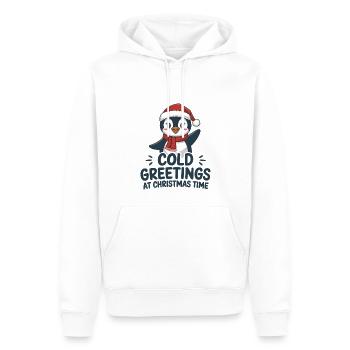 Salutations sympas au moment de Noël – Penguin - Sweat à capuche Premium bio Homme - blanc - Devant - Nico (187cm)