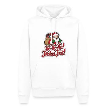 Père Noël – Ho Ho Ho ! Joyeux Noël - Sweat à capuche Premium bio Homme - blanc - Devant - Nico (187cm)
