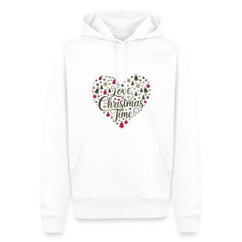 Liebe zur Weihnachtszeit – Herz aus Motiven - Männer Premium Bio Hoodie - Weiß - Vorne - Nico (187cm)