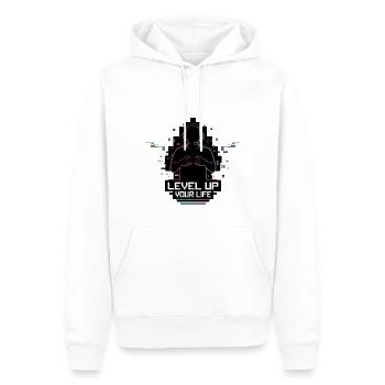 Level Up Your Life Gamer Silhouette - Men’s Premium Organic Hoodie - white - Front - Nico (187cm)