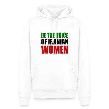 Be the voice of iranian women - Männer Premium Bio Hoodie - Weiß - Vorne - Nico (187cm)