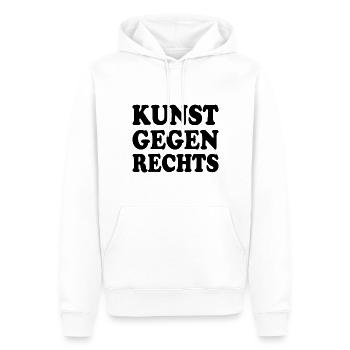 Kunst gegen rechts - Männer Premium Bio Hoodie - Weiß - Vorne - Nico (187cm)