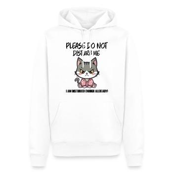 Do not disturb me an angry funny Cat böse Katze - Männer Premium Bio Hoodie - Weiß - Vorne - Nico (187cm)