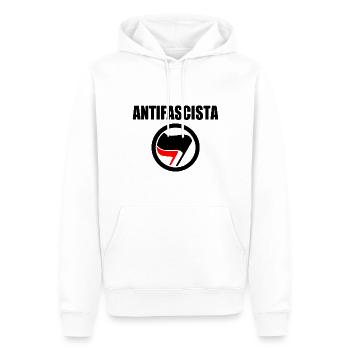 antifascista - Sweat à capuche Premium bio Homme - blanc - Devant - Nico (187cm)
