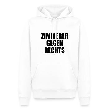 Zimmerer gegen rechts - Männer Premium Bio Hoodie - Weiß - Vorne - Nico (187cm)