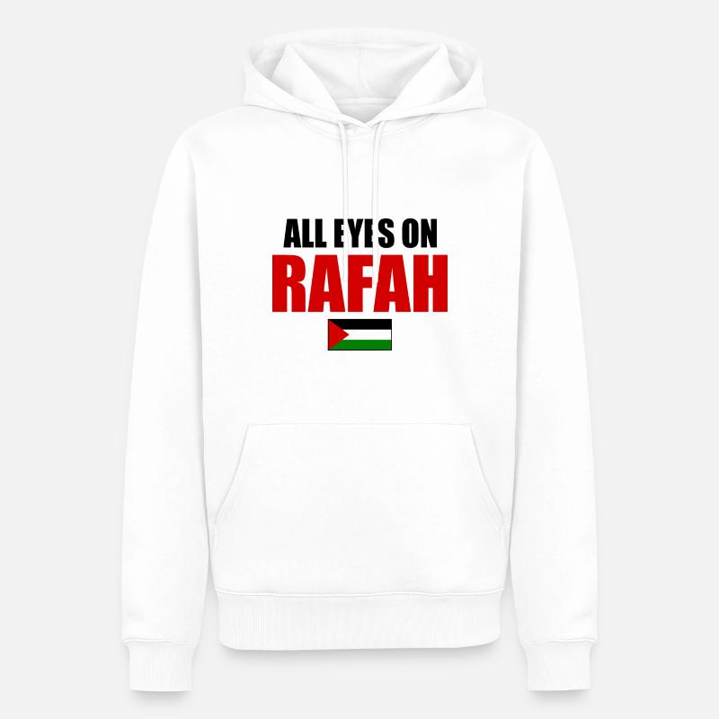 all eyes on rafah - Sweat à capuche Premium bio Homme - blanc