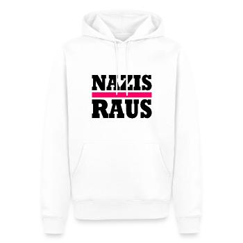 Nazis raus - Männer Premium Bio Hoodie - Weiß - Vorne - Nico (187cm)