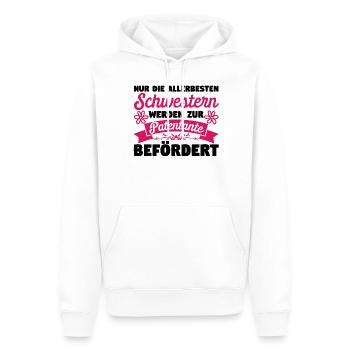 Beste Schwestern werden zur Patentante befördert - Männer Premium Bio Hoodie - Weiß - Vorne - Nico (187cm)