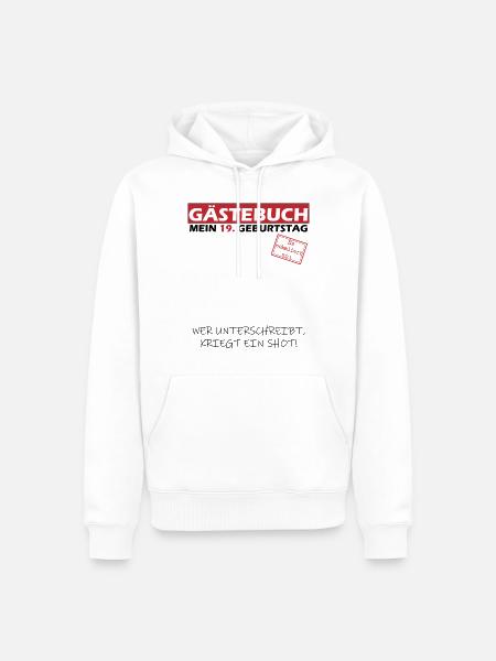 Geburtstag Gästebuch zum 19ten -T-Shirt - Männer Premium Bio Hoodie - Weiß