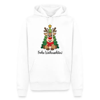 Frohe Weihnachten Rentier rote Nase süß Rudolph - Männer Premium Bio Hoodie - Weiß - Vorne - Nico (187cm)
