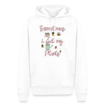 JARDINAGE I Parfois, je mouille mes plantes - Sweat à capuche Premium bio Homme - blanc - Devant - Nico (187cm)