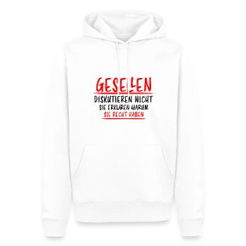 Geselle Lustiger Spruch Gesellenprüfung Geschenk - Männer Premium Bio Hoodie - Weiß - Vorne - Nico (187cm)
