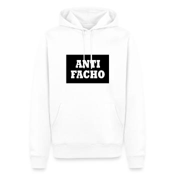 Anti facho - Sweat à capuche Premium bio Homme - blanc - Devant - Nico (187cm)