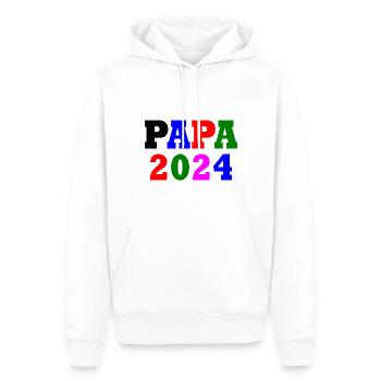 Papa 2024 - Männer Premium Bio Hoodie - Weiß - Vorne - Nico (187cm)