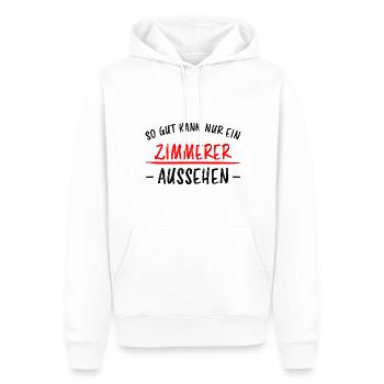 Zimmerer Lustiger Spruch Zimmermann Witz Geschenk - Männer Premium Bio Hoodie - Weiß - Vorne - Nico (187cm)