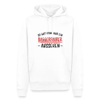 Baggerfahrer Lustiger Spruch Bagger Beruf Geschenk - Männer Premium Bio Hoodie - Weiß - Vorne - Nico (187cm)