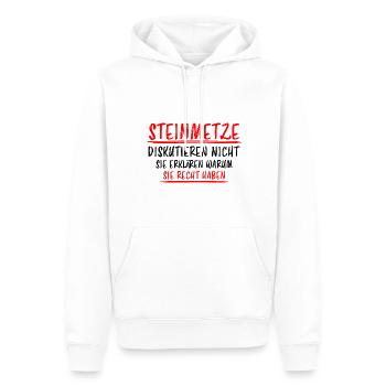 Steinmetz Lustiger Spruch Steinbildhauer Geschenk - Männer Premium Bio Hoodie - Weiß - Vorne - Nico (187cm)