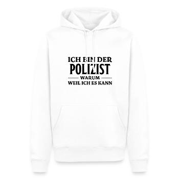 Polizist Spruch Polizei Lustiges Polizist Geschenk - Männer Premium Bio Hoodie - Weiß - Vorne - Nico (187cm)