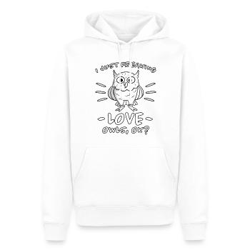 Eule Lustiger Spruch Eulen Vogel Vögel Geschenk - Männer Premium Bio Hoodie - Weiß - Vorne - Nico (187cm)