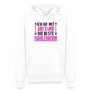 Fahrlehrerin Fahrschullehrerin Fun Spruch Geschenk - Männer Premium Bio Hoodie - Weiß - Vorne - Nico (187cm)