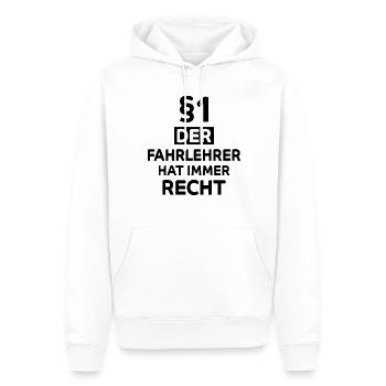 Fahrlehrer Lustige Spruch Fahrschullehrer Geschenk - Männer Premium Bio Hoodie - Weiß - Vorne - Nico (187cm)