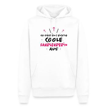Fahrlehrerin Fahrschullehrerin Fun Spruch Geschenk - Männer Premium Bio Hoodie - Weiß - Vorne - Nico (187cm)