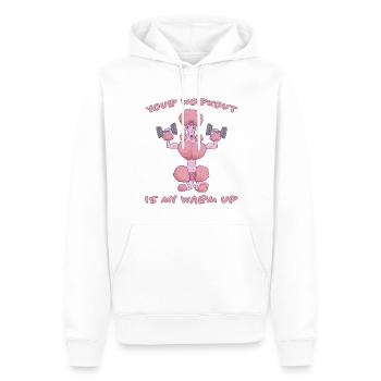 Workout Warm Up Fun Lustige Spruch Pudel Geschenk - Männer Premium Bio Hoodie - Weiß - Vorne - Nico (187cm)