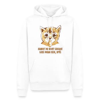 Leise Dumm Lustiger Spruch Frech Katzen Geschenk - Männer Premium Bio Hoodie - Weiß - Vorne - Nico (187cm)