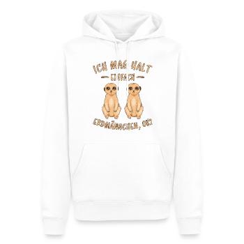 Erdmännchen Lustige Spruch Tier Mangusten Geschenk - Männer Premium Bio Hoodie - Weiß - Vorne - Nico (187cm)