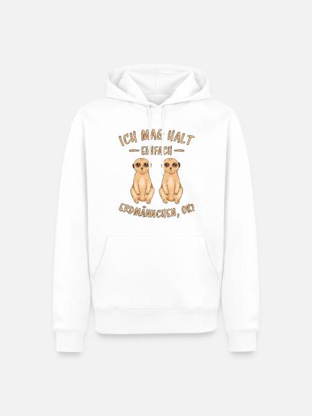 Erdmännchen Lustige Spruch Tier Mangusten Geschenk - Männer Premium Bio Hoodie - Weiß