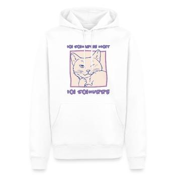 Schnurren Schnarchen Schlaf Spruch Katzen Geschenk - Männer Premium Bio Hoodie - Weiß - Vorne - Nico (187cm)