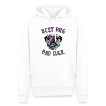 Best Pug Dad Ever Lustiger Spruch Mops Geschenk - Männer Premium Bio Hoodie - Weiß - Vorne - Nico (187cm)