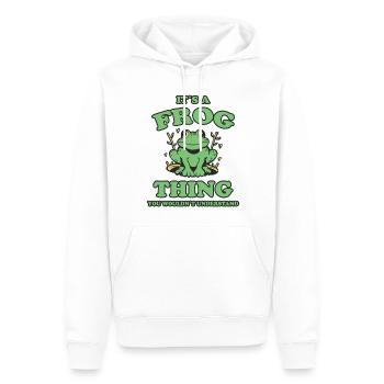 Grenouille Drôle Dire Grenouille Amphibiens Cadeau - Sweat à capuche Premium bio Homme - blanc - Devant - Nico (187cm)
